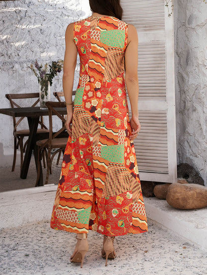 CD | Rochie midi cu imprimeu etnic