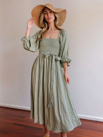 CD | Rochie maxi cu mânecă bufantă reversibilă elegantă