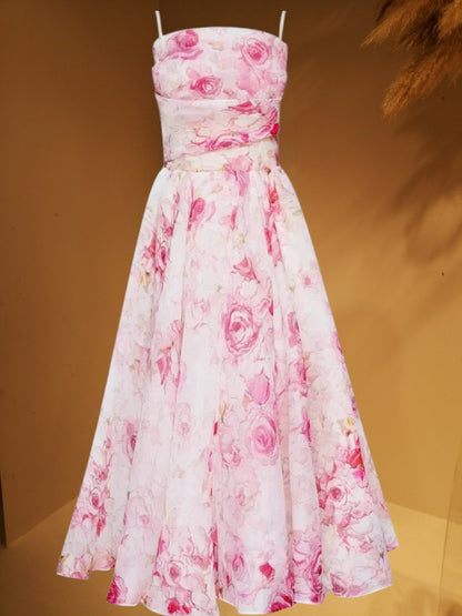 CD | Rochie midi fără mâneci pentru femei cu imprimeu floral și croială structurată