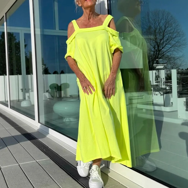 CD | Rochie maxi elegantă și confortabilă pentru femei cu umerii goi