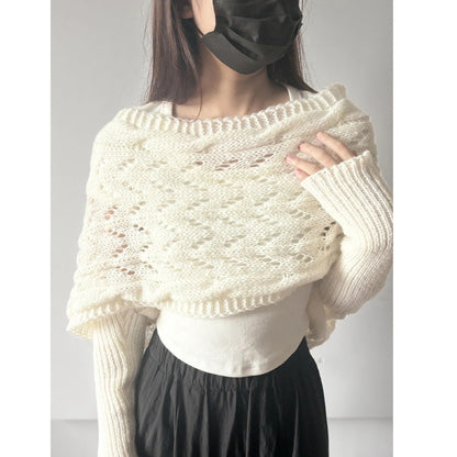 CD | Pulover elegant, tricotat, cu detalii openwork