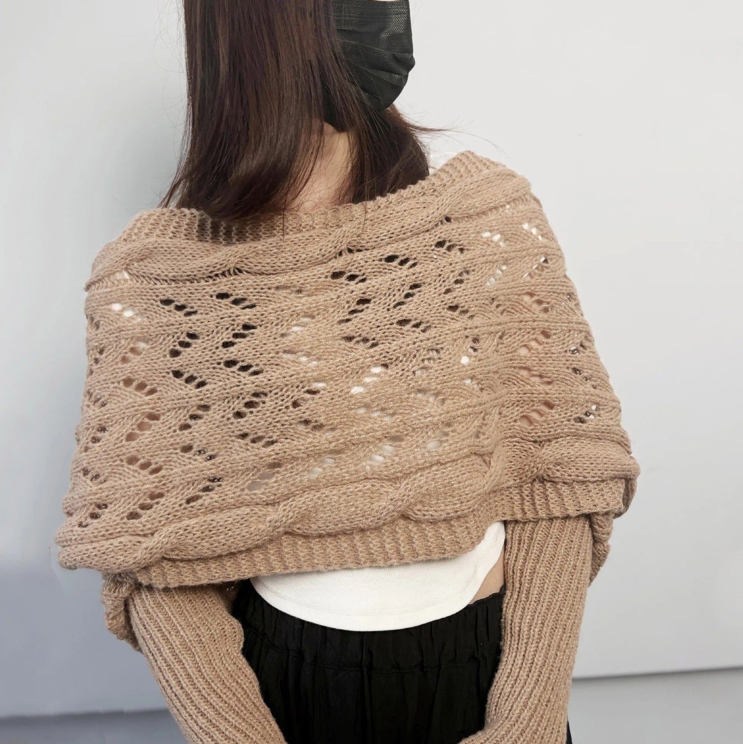 CD | Pulover elegant, tricotat, cu detalii openwork