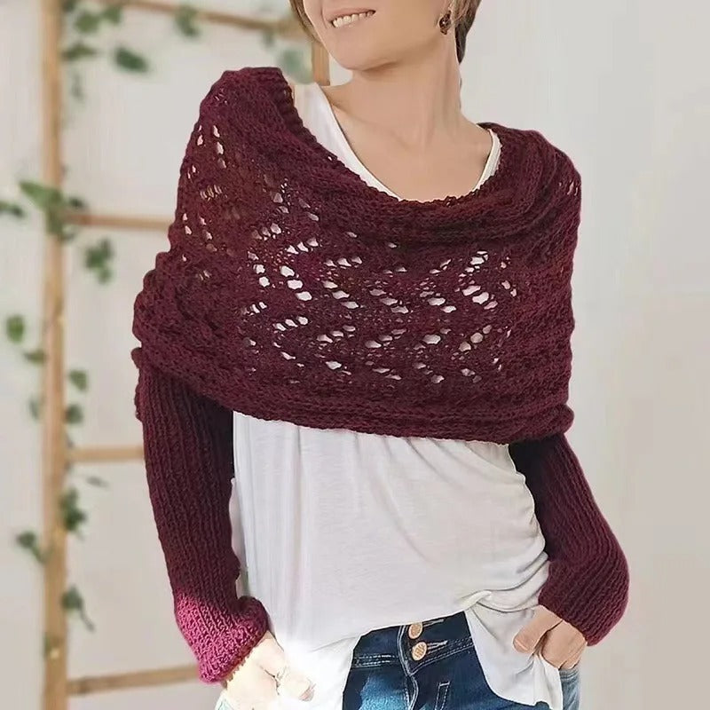 CD | Pulover elegant, tricotat, cu detalii openwork
