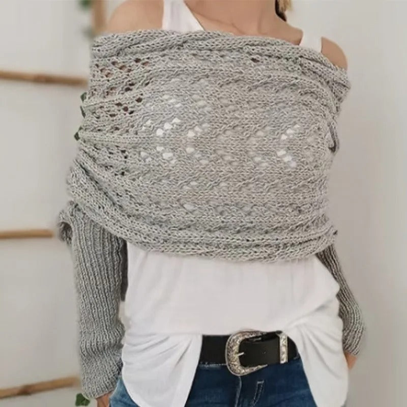 CD | Pulover elegant, tricotat, cu detalii openwork