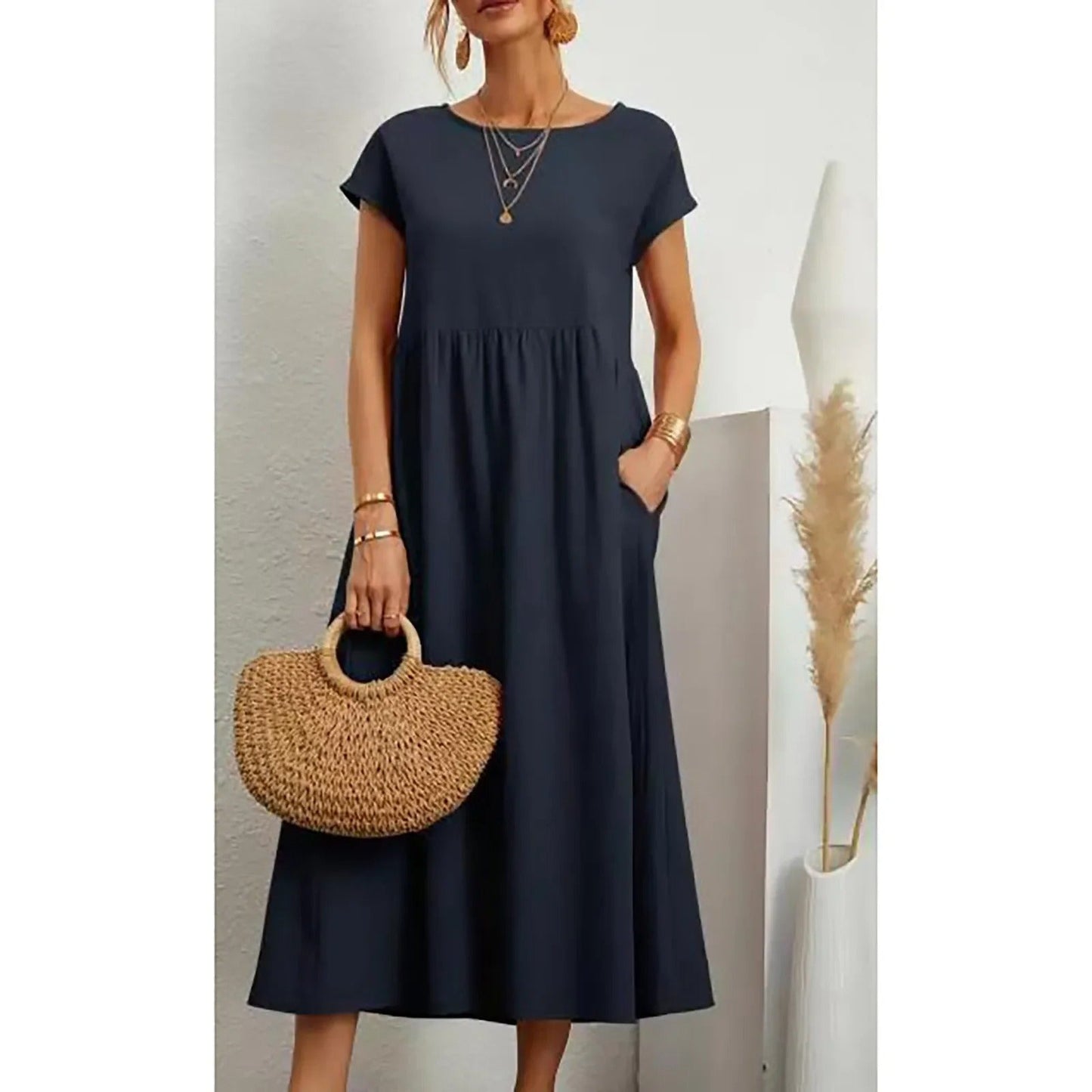 CD | Rochie midi cu buzunar lateral