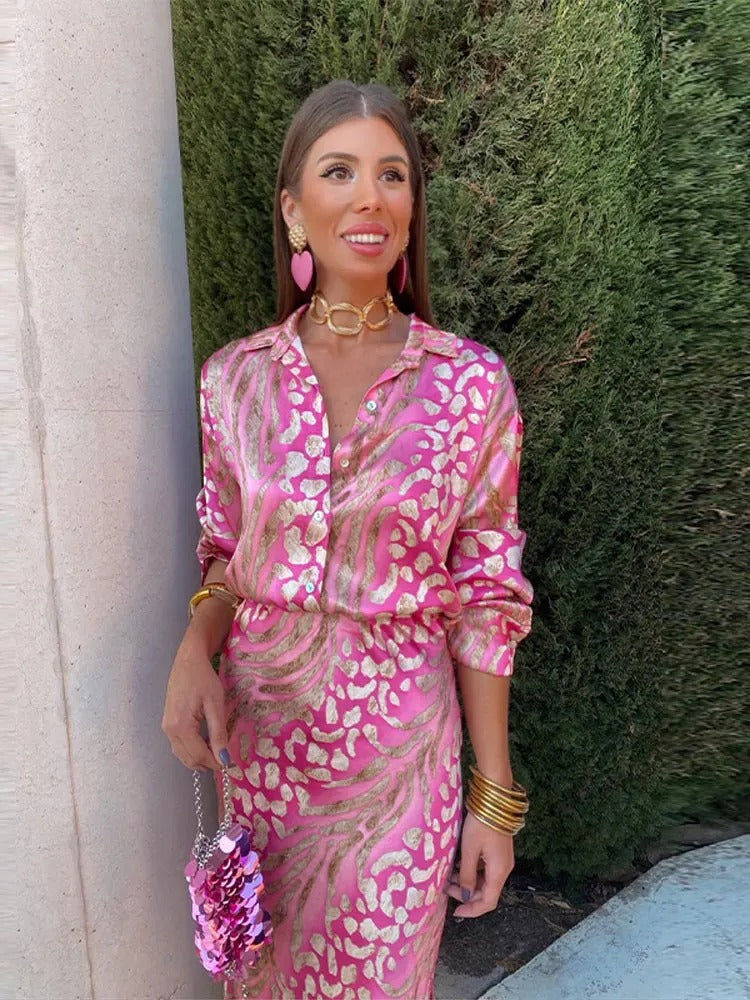 CD | Mâneci lungi pentru femei colorate rochie midi