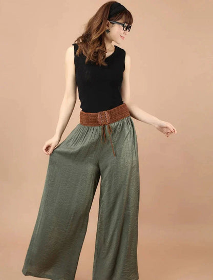 CD | Îmbrăcăminte cu dantelă, talie înaltă, largă, picioare pantalon de epocă