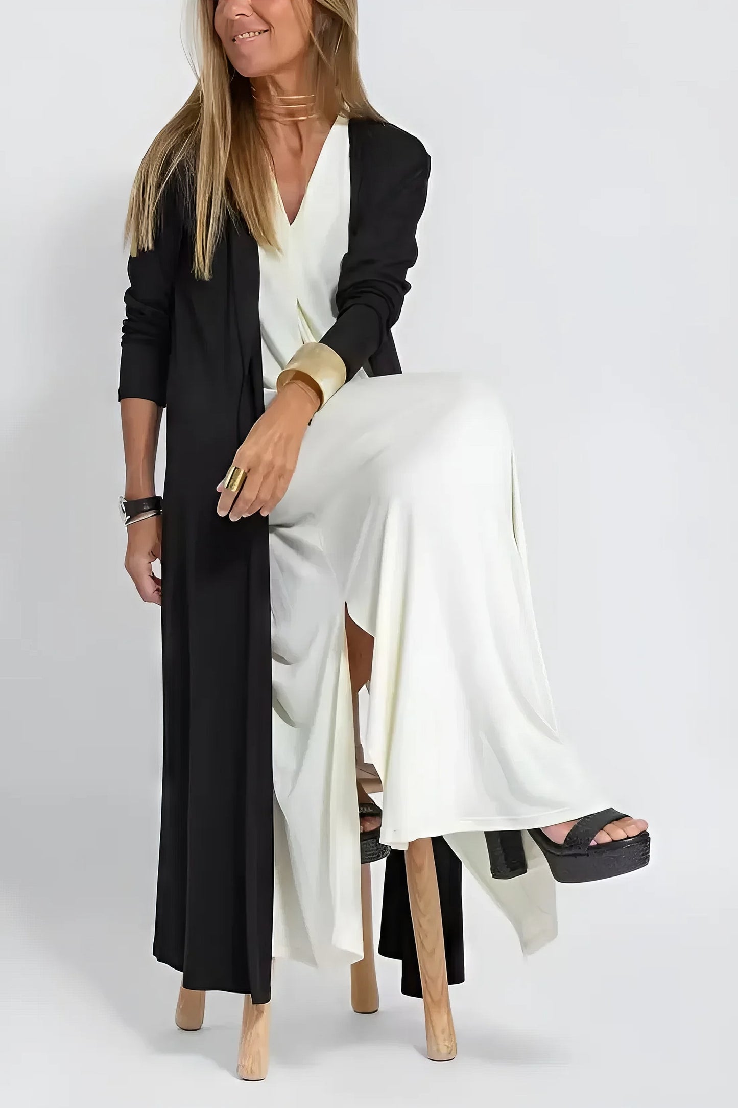 CD | Rochie lungă elegantă cu cardigan gratuit