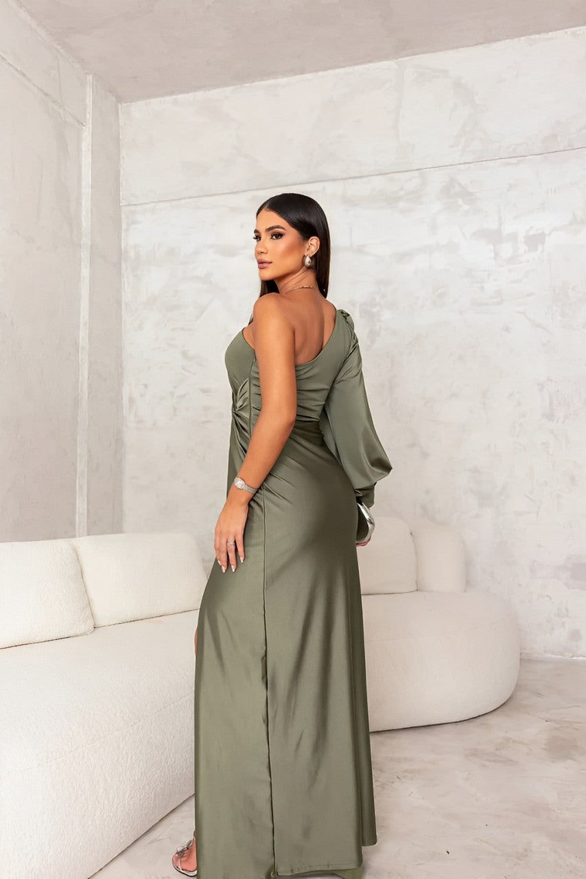 CD | Rochie de seară lungă, elegantă, cu mâneci și decolteu mare
