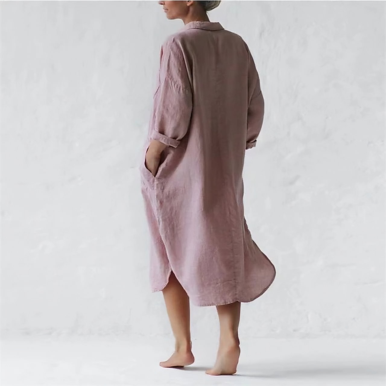 CD | Rochie lungă roz elegantă