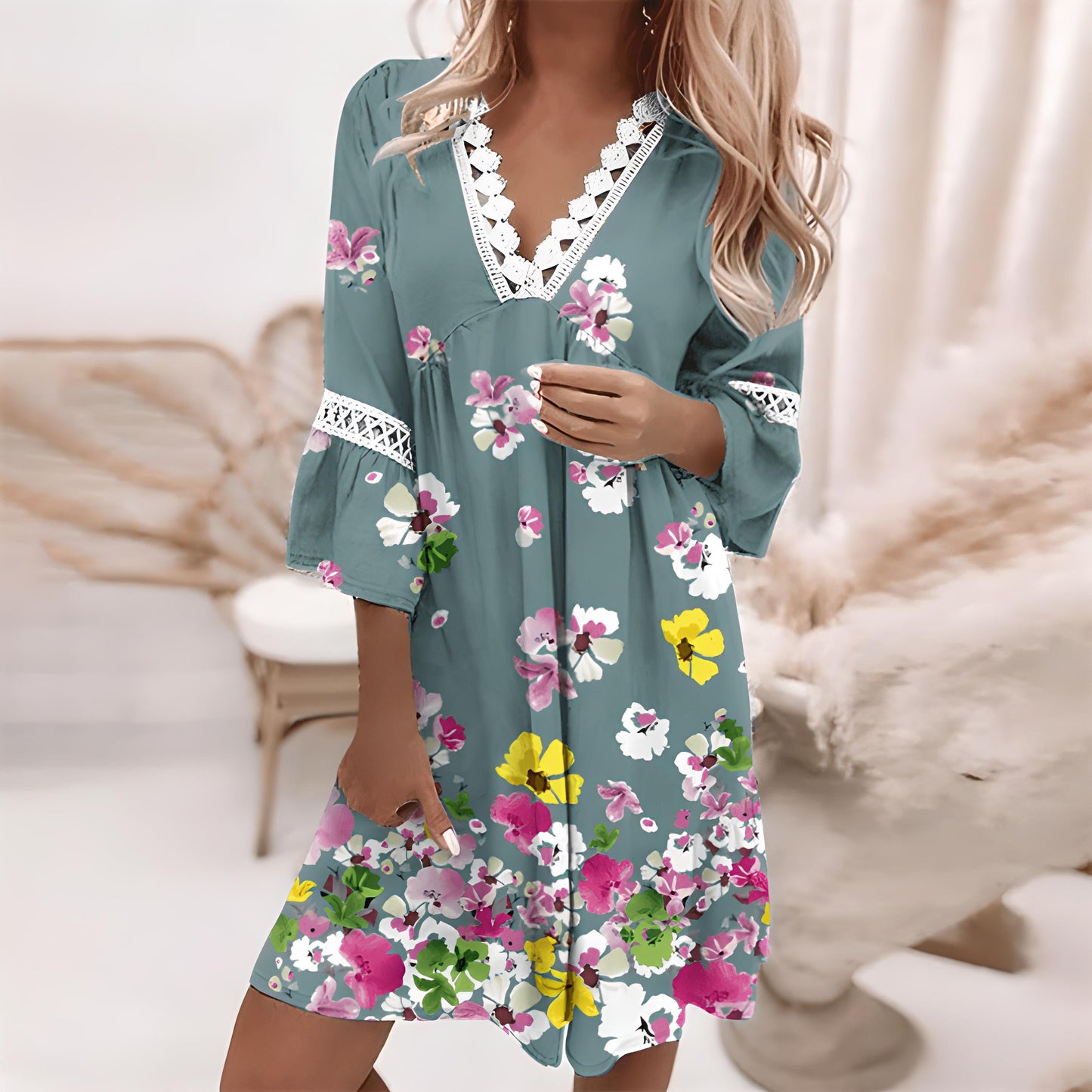 CD | Rochie midi elegantă pentru femei - fără mâneci, fluidă, uzură formală